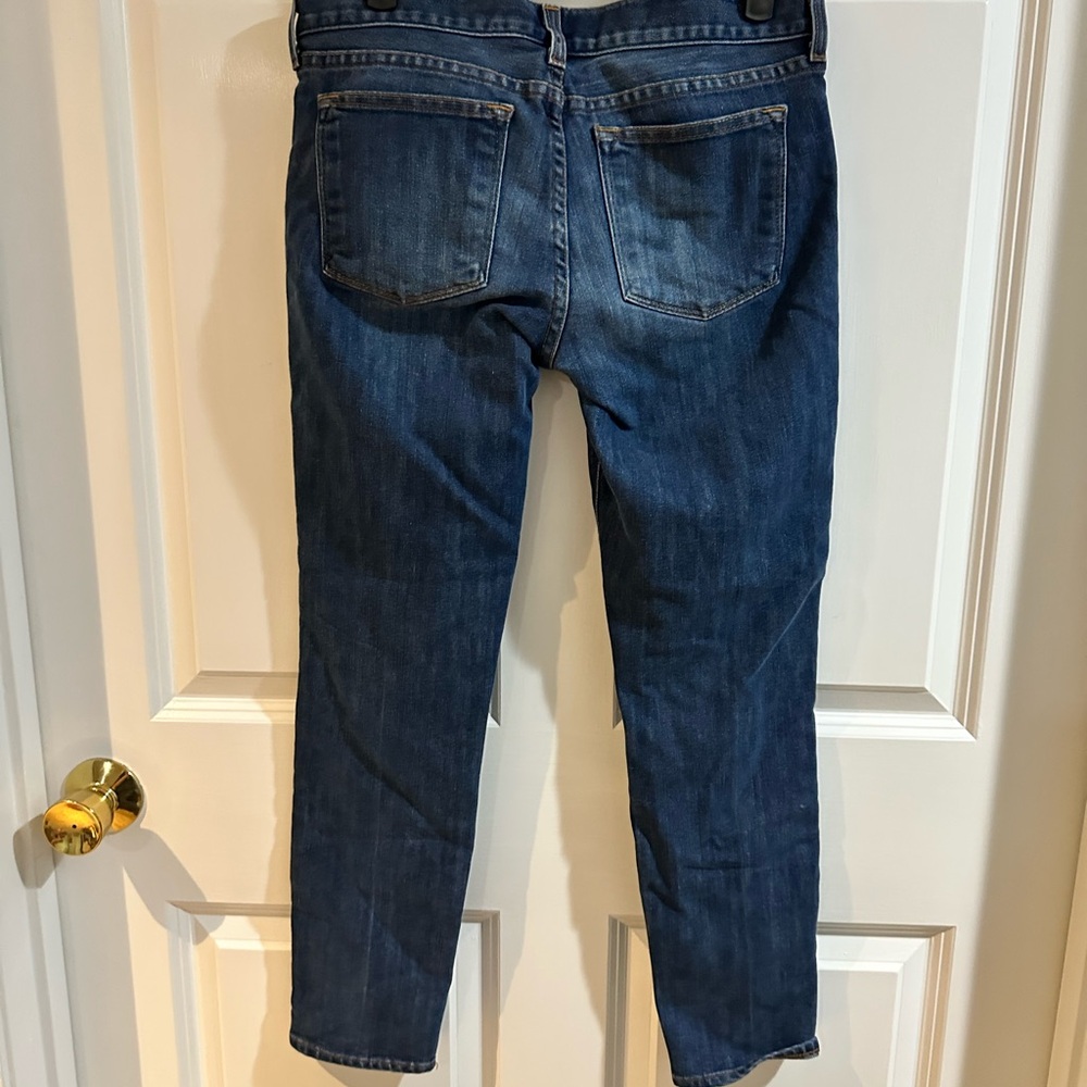 J Crew Toothpick Ankle Indigo Cropped Jeans 28 Slim Fit EUC Cotton Blend USA